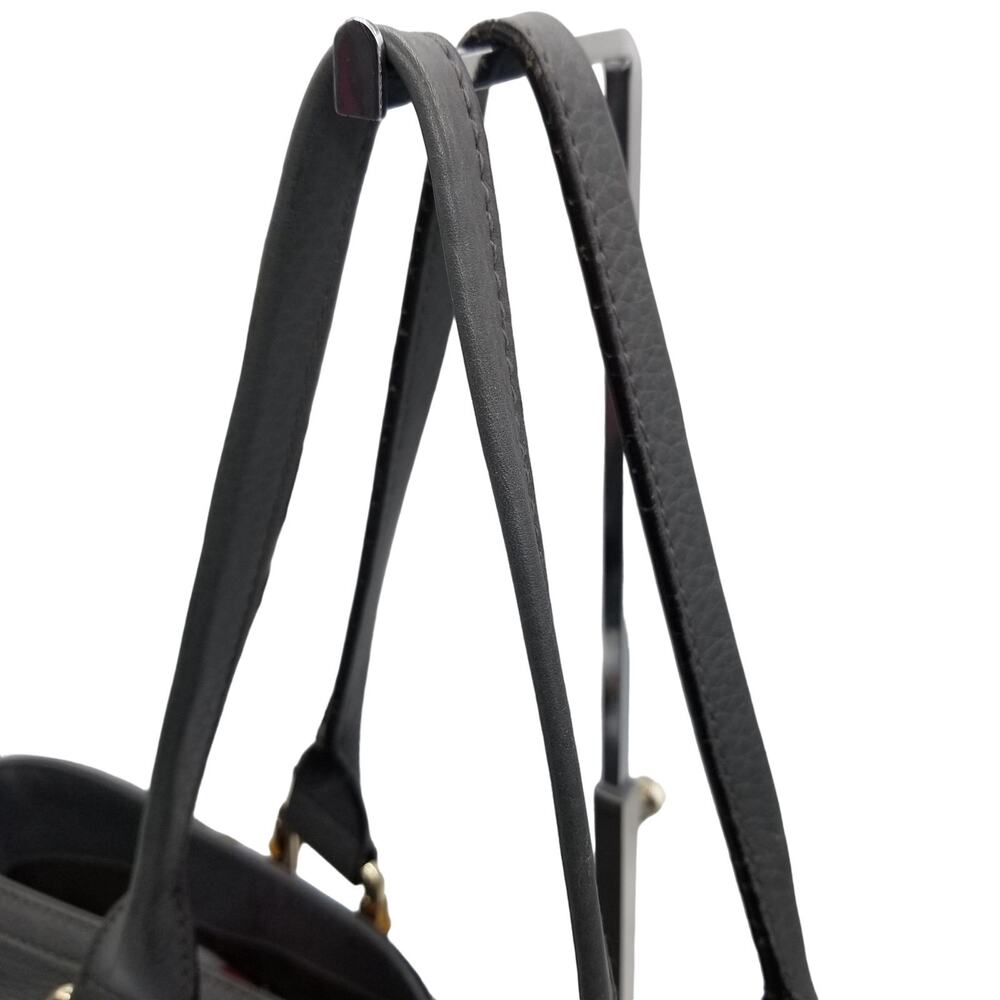 GUCCI Gray Leather Tote Large Bamboo Goldtone Double Strap - Picture 7 of 16